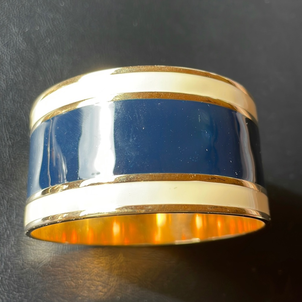 Ralph Lauren gold enamel thick bangle bracelet